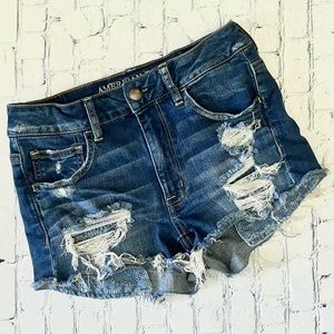 American Eagle Crochet Pocket High Rise Shortie Shorts 711